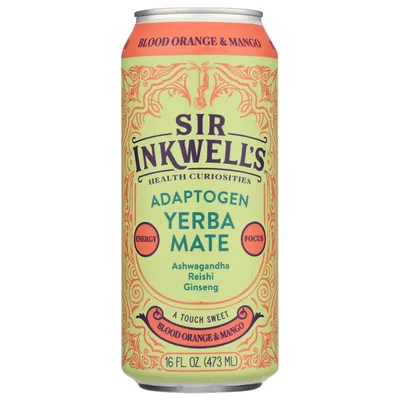Sir Inkwell's Blood Orange & Mango Adaptogen Yerba Mate 16 oz Can