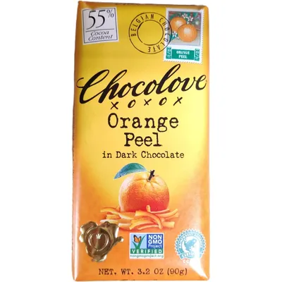 Chocolove Orange Peel in Dark Chocolate 3.2oz Count