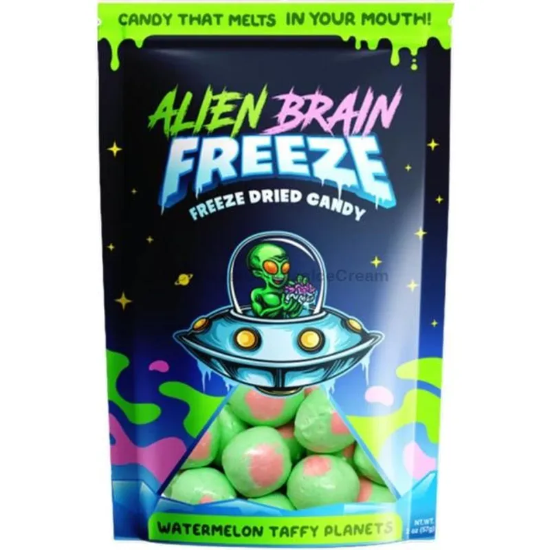 Alien Brain Freeze Watermelon Taffy Planets Freeze Dried Candy view 1