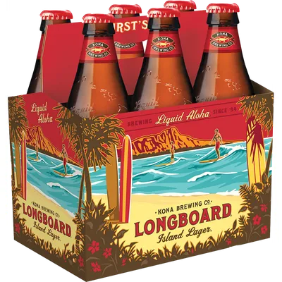 Kona Brewing Co. Longboard Island Lager 6 Pack 12 oz Bottles