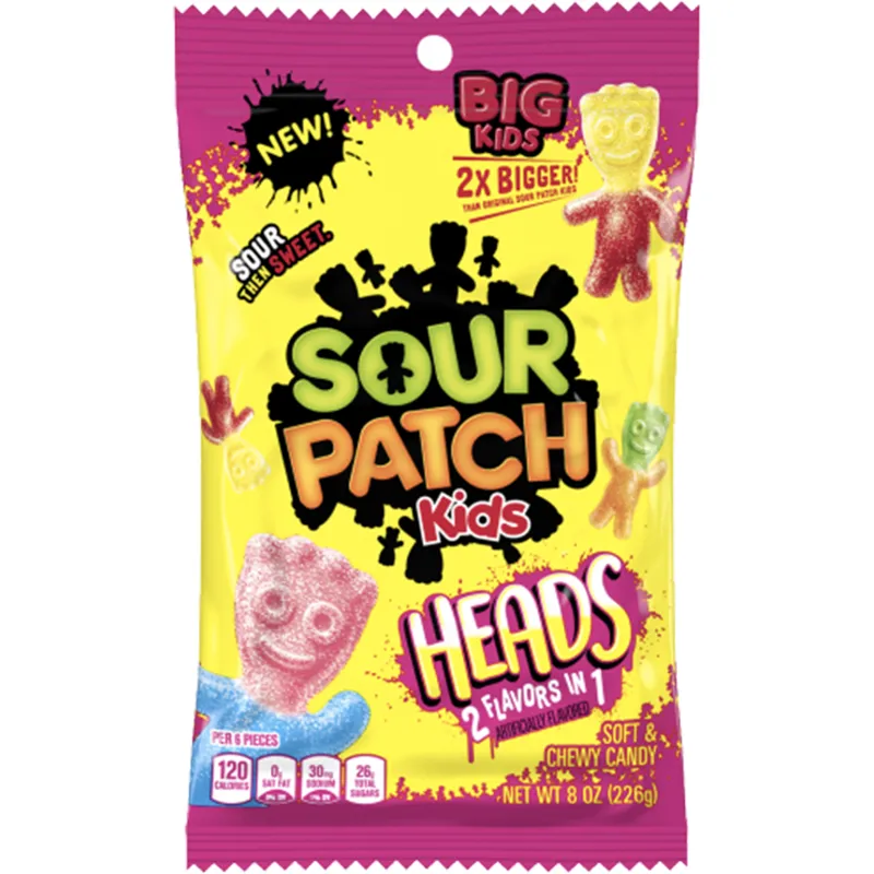 Sour Patch Kids Heads 2 Flavors In 1 Soft & Chewy Candy view 1