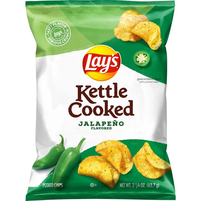 Lay's Kettle Cooked Jalapeno Chips Bag view 1