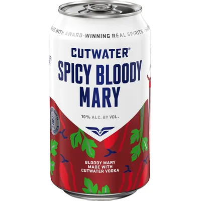 Cutwater Spicy Bloody Mary Ready to Drink Vodka 4x 12oz Cans