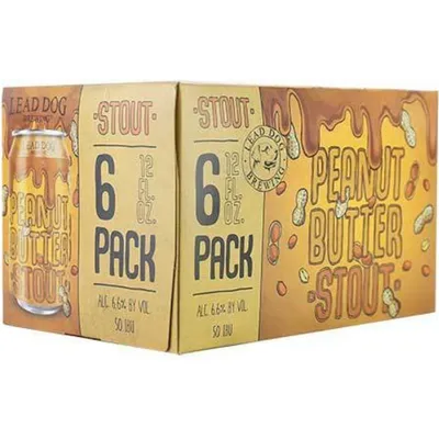 Lead Dog Peanut Butter Stout 6 Pack 12 oz Cans 6.7% ABV