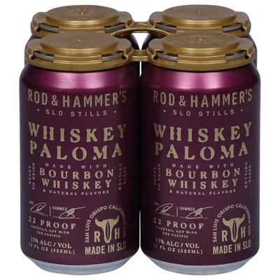 Rod & Hammer's Whiskey Paloma 4 Pack 12 oz Cans