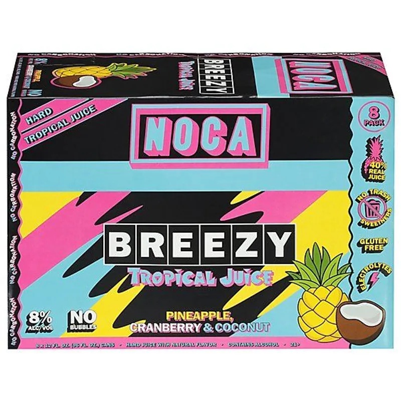 NOCA Breezy Tropical Juice Pineapple Cranberry Coconut Flavor view 1
