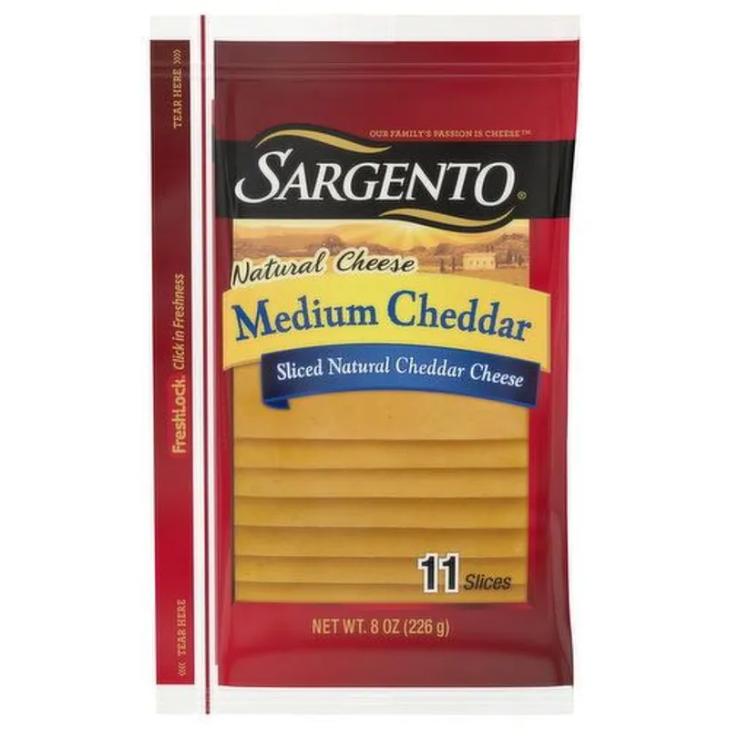 Sargento Medium Cheddar Sliced Cheese Bag view 1