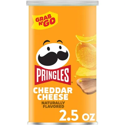 Pringles Grab & Go! Stack Potato Crisps Cheddar Cheese 2.5 oz Canister