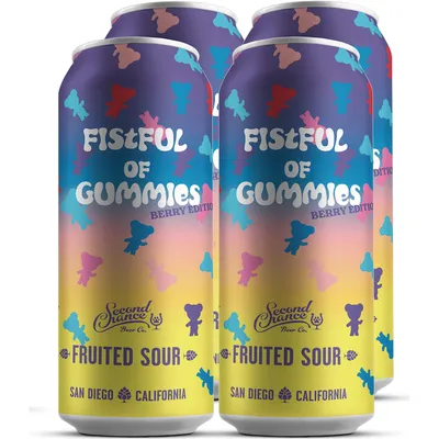Second Chance Beer Co. Fistful Of Gummies Fruited Sour 4 Pack 16oz Cans