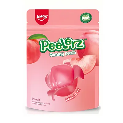 Amos 4D Peelerz Gummy Peach 6 oz Bag