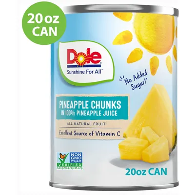 Dole Pineapple Chunks in Pineapple Juice 20oz Can