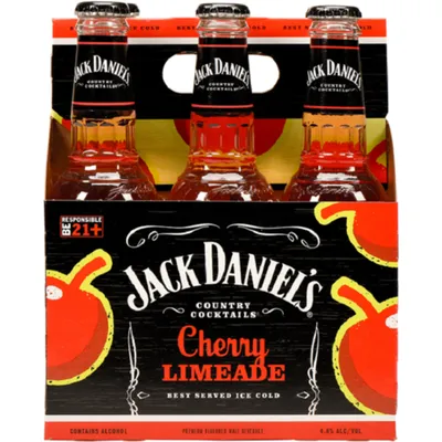 Jack Daniel's Country Cocktails Cherry Limeade 4 Pack 10 oz Bottles