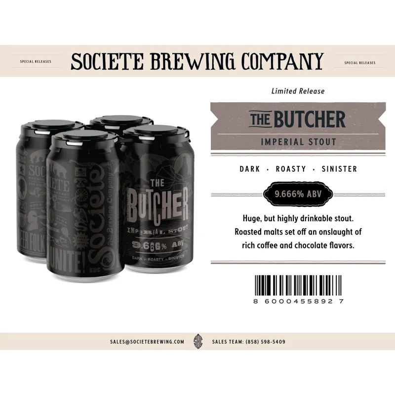 Societe Brewing The Butcher Imperial Stout view 1