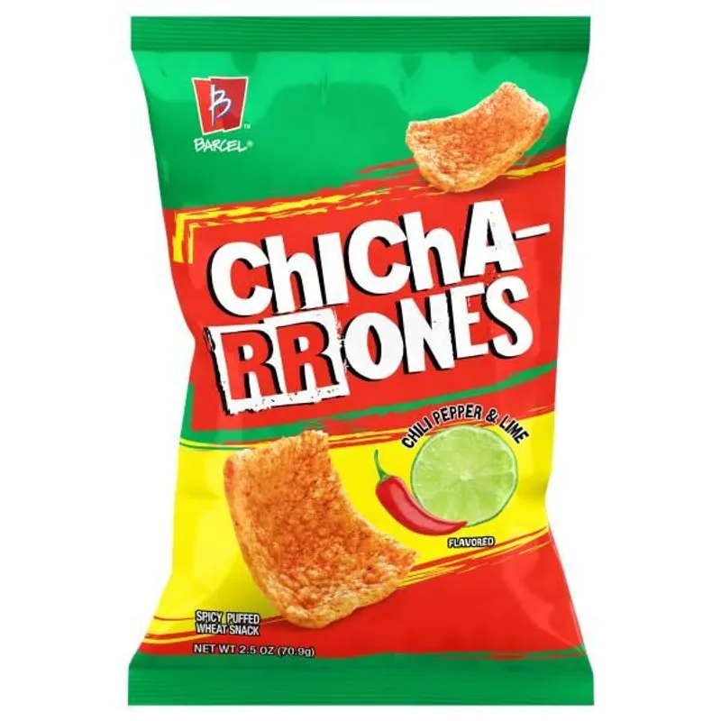Barcel Chicharrones Chili Pepper & Lime Puffed Wheat Snack view 1
