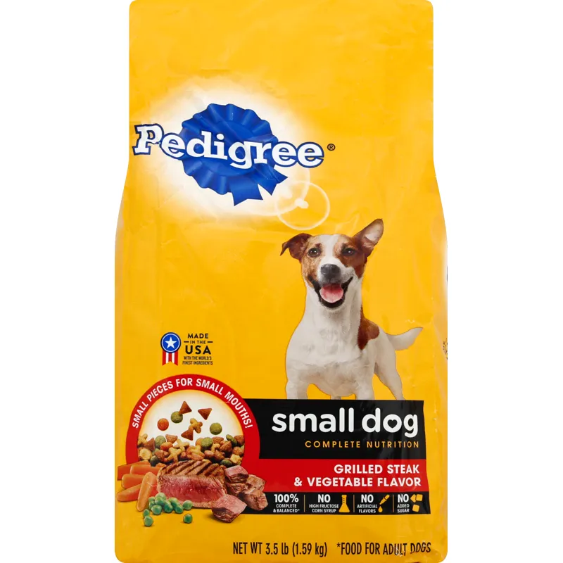Pedigree Food For Dogs, Complete Nutrition, Grilled Steak & Vegetable Flavor, Small Dog, Adult view 1