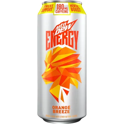 Mountain Dew Rise Orange Breeze Energy Drink 16oz Can
