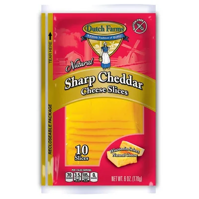 Dutch Farms Sharp Cheddar Cheese Slices 6 oz