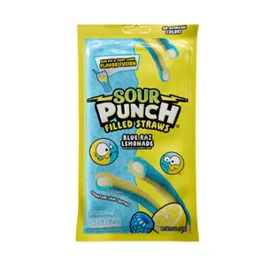 Sour Punch Filled Straws Blue Razz Lemonade Bag