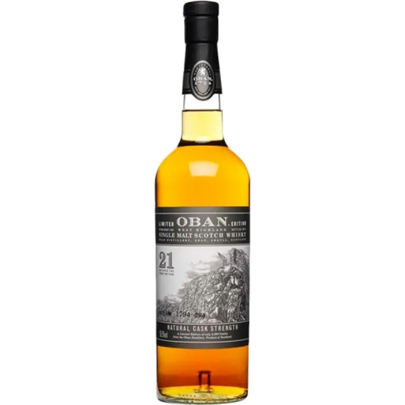 Oban Natural Cask Strength Single Malt Scotch Whisky 21 Year view 1