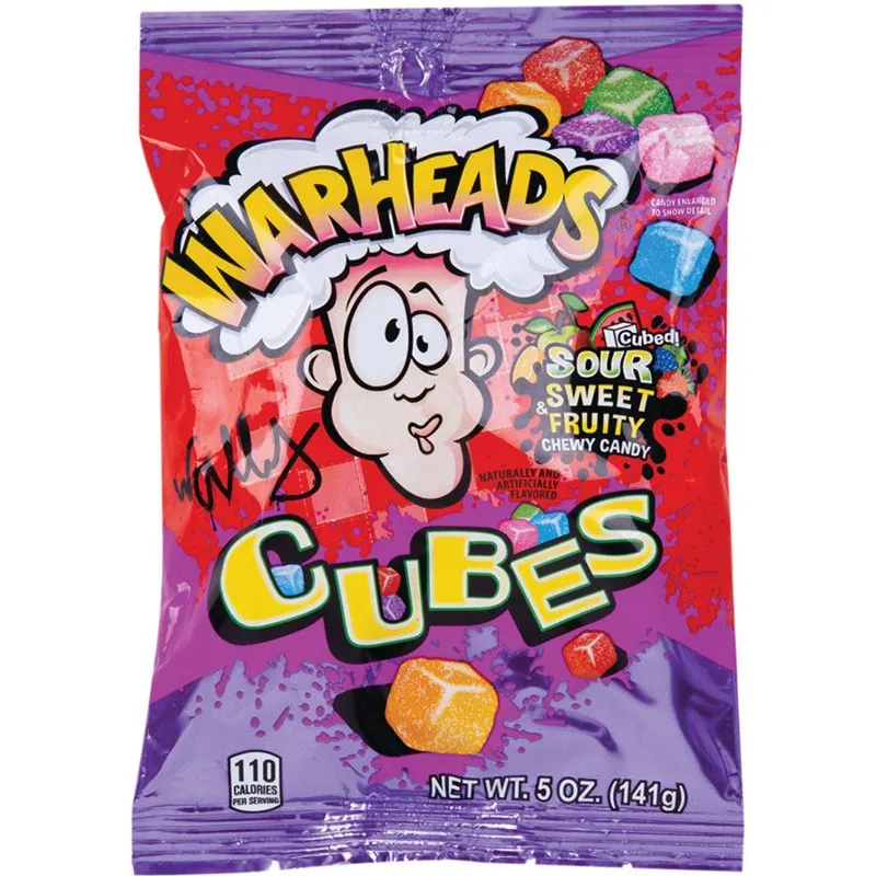 Warheads Chewy Cubes Candy Cherry view 1