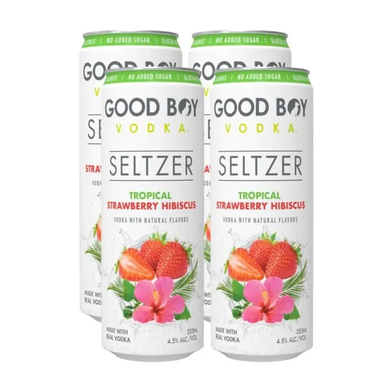Good Boy Vodka Seltzer Tropical Strawberry Hibiscus view 1