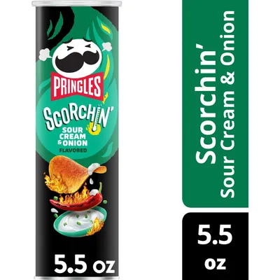 Pringles Scorchin' Sour Cream And Onion Potato Crisps Chips