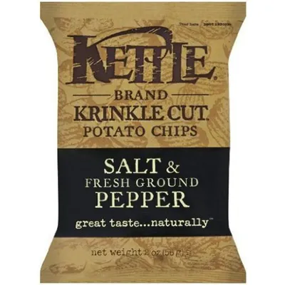 Kettle Krinkle Cut Potato Chips Salt & Pepper 2oz Bag