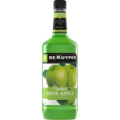 DeKuyper Sour Apple Pucker Schnapps Liqueur 1L