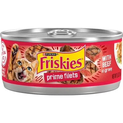 Friskies Prime Filets with Beef in Gravy Wet Cat Food 5.5 oz Can