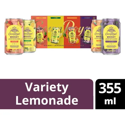 Crown Royal Whisky Lemonade Canned Cocktails Variety Pack 8 Pack 12oz Cans