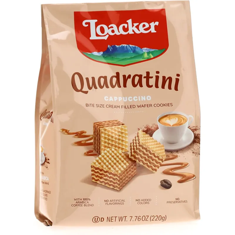 Quadratini Bite Size Cappuccino Wafer Cookies view 1