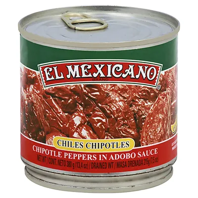 El Mexicano Chipotle Peppers in Adobo Sauce 13.4 oz Can