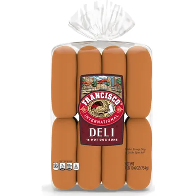 Francisco Deli Hot Dog Buns 16 Pack 26.6 oz Bags