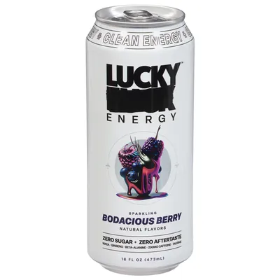 Lucky Energy Bodacious Berry Sparkling Energy Drink 16 oz Can