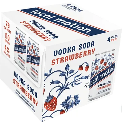 Local Motion Strawberry Vodka Soda 4-pack 12 oz cans