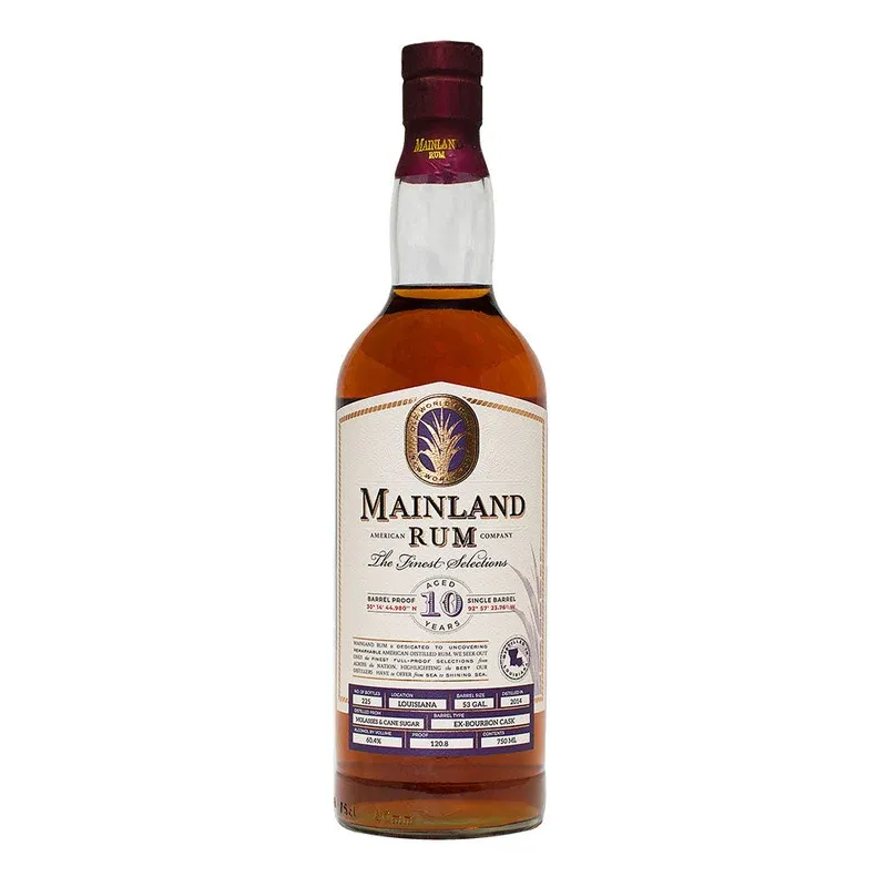 Mainland Rum Barrel Proof 10 Year Louisiana view 1