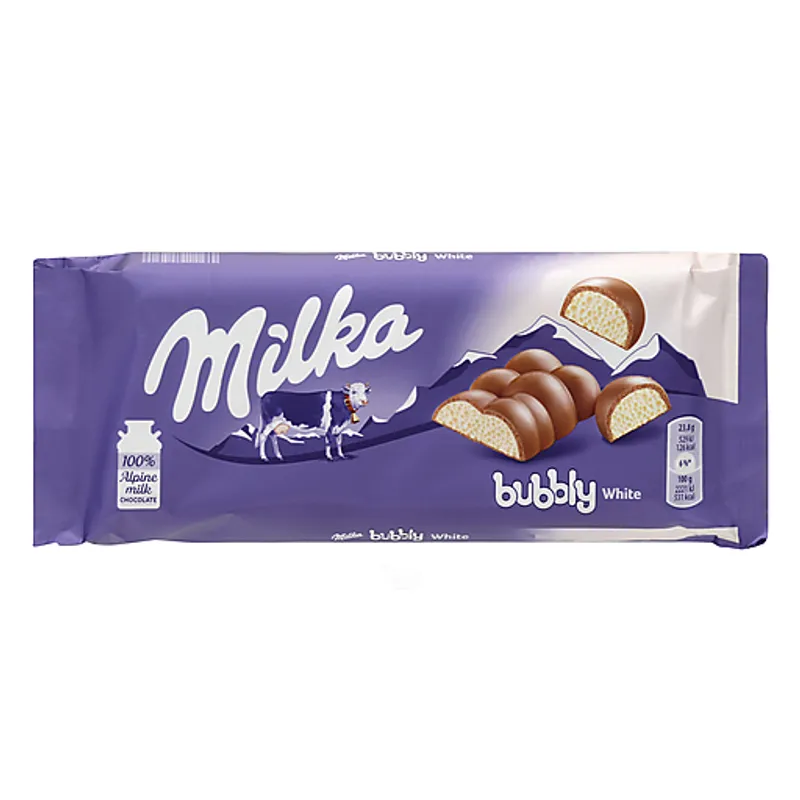 Milka Bubbly White Chocolate Bar view 1