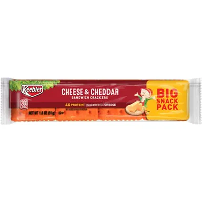 Keebler Sandwich Crackers Cheese & Cheddar - Snack Pack 1.8 oz Bag