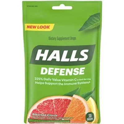 Halls Defense Vitamin C Assorted Citrus 9x  Counts