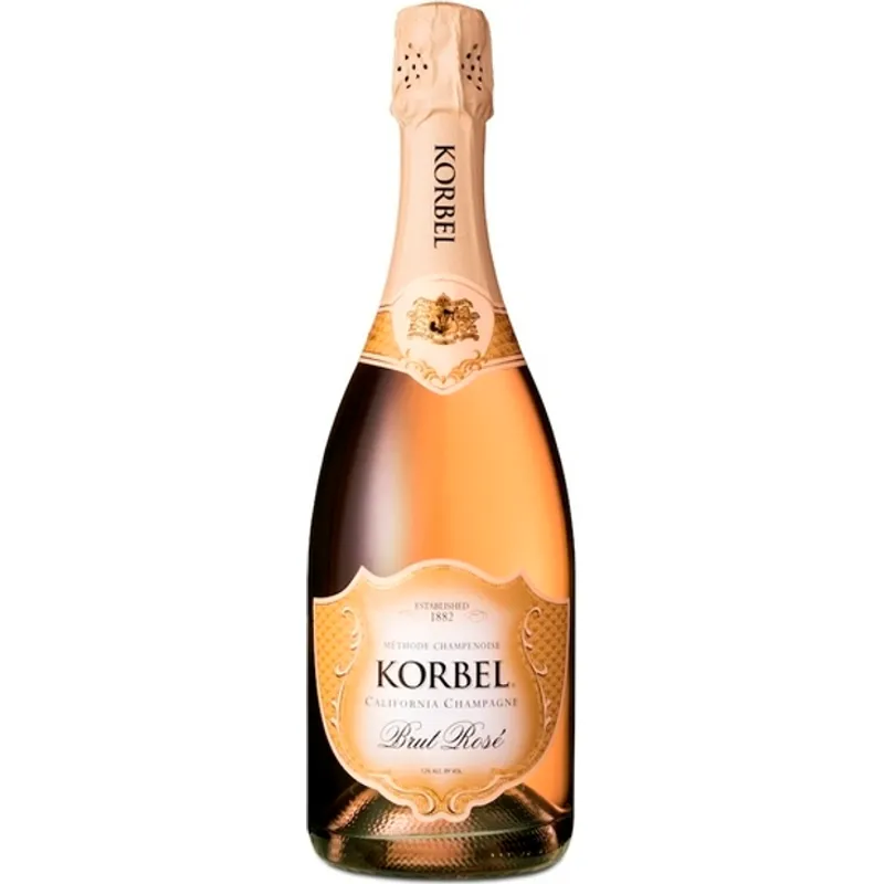 Korbel Brut Rose Champagne Blend Sparkling Wine view 1