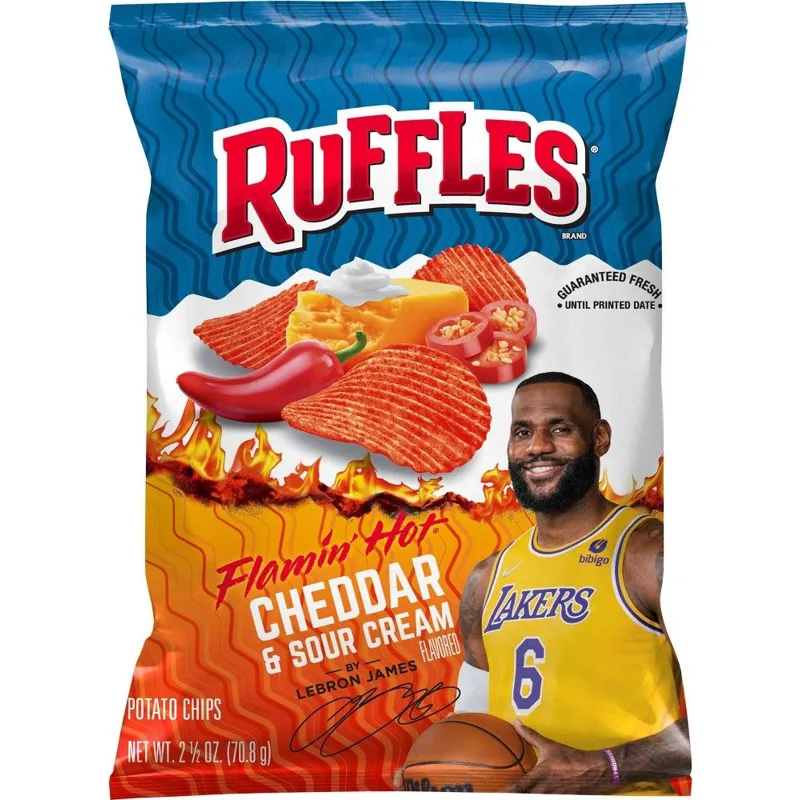 Ruffles Flamin' Hot Cheddar & Sour Cream Flavored, Potato Chips view 1