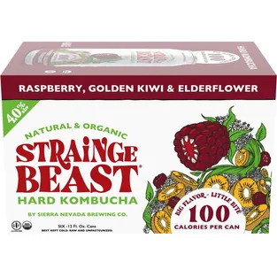 Strainge Beast Raspberry Golden Kiwi & Elderflower Hard Kombucha