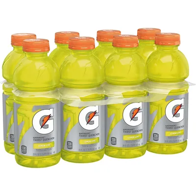 Gatorade Thirst Quencher Lemon Lime Sports Drink 8 Pack 20oz Bottles