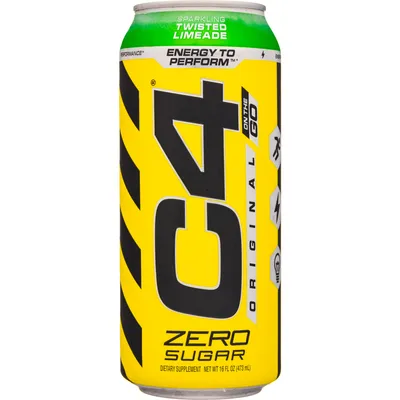 C4 On The Go Sparkling Twisted Limeade 16oz Can