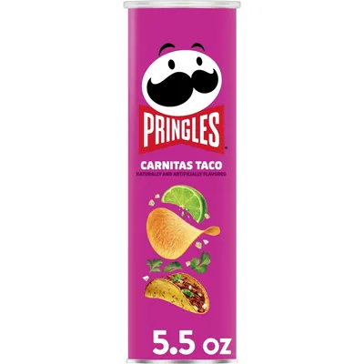 Pringles Carnitas Taco Potato Crisps 5.5 oz Can
