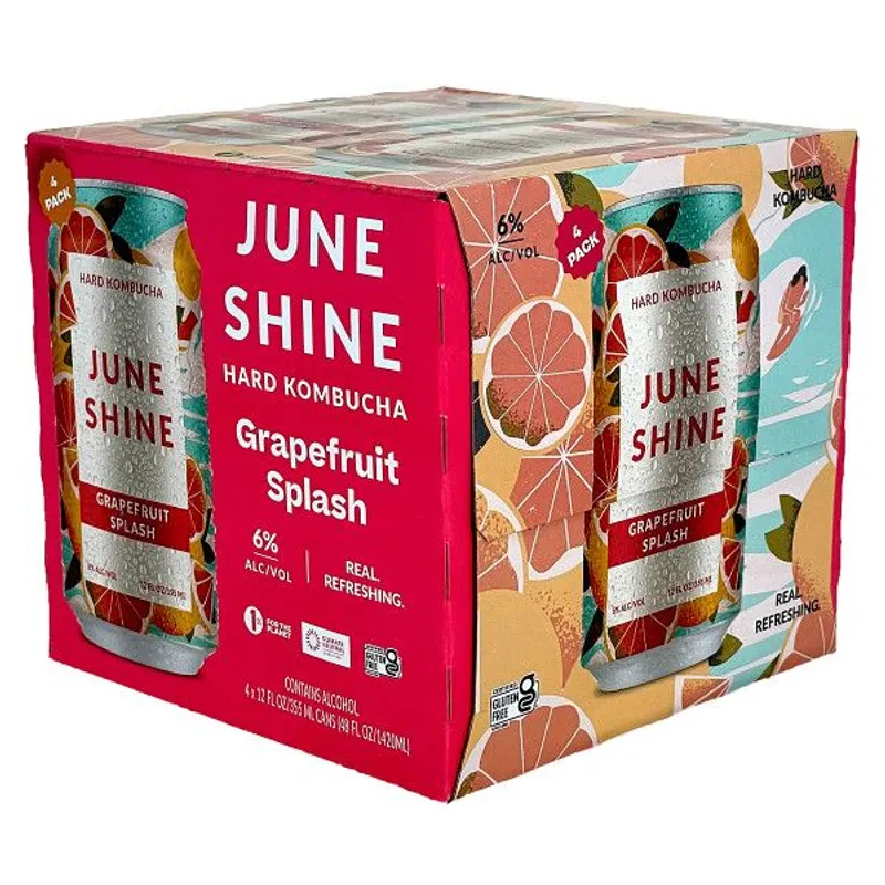 JuneShine Grapefruit Splash Hard Kombucha view 1