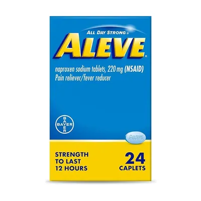 Aleve Pain Reliever / Fever Reducer Naproxen Sodium 220 mg 24 caplets 24 Pack