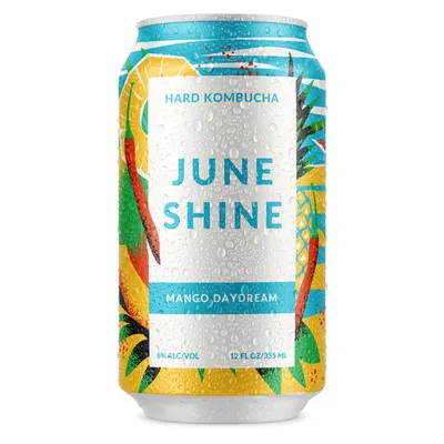 JuneShine Mango Daydream Hard Kombucha 4 Pack 12 oz Cans