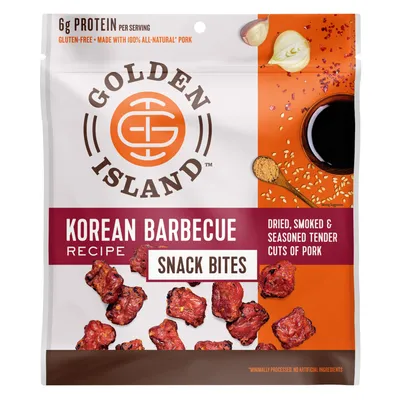 Golden Island Korean Barbecue Pork Snack Bites 1.5 oz Bag