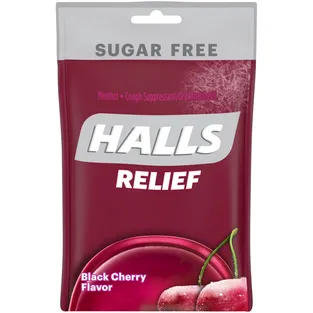 HALLS Black Cherry Sugar Free Cough Drops